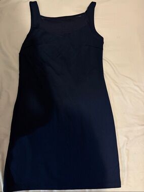 Classic Sleeveless Navy Sheath Dress